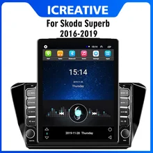 

For Skoda Superb 2016-2019 2 Din 9.7" Tesla Screen Car Multimedia Player GPS Navigator Android Autoradio Stereo Head Unit