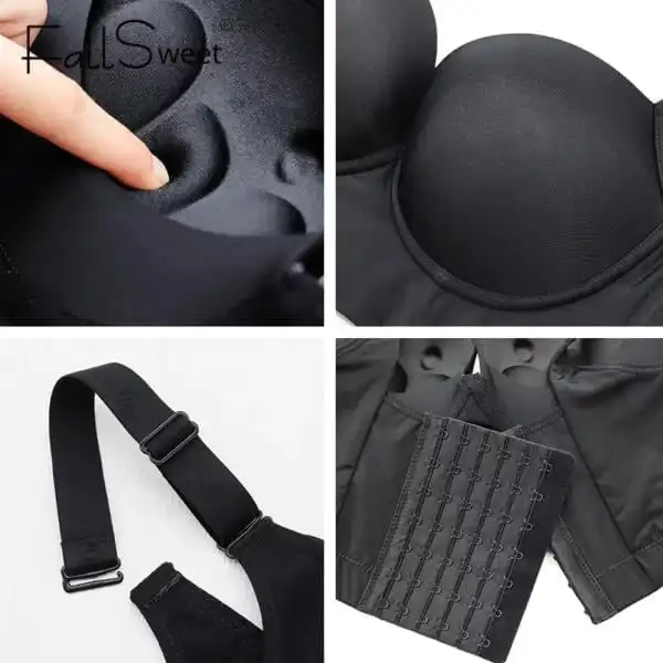 Hide Back Fat Bras for Women, Deep Cup Bra Hides Back Fat Full Back Coverage,  Fashion Deep Cup Bra (34(75CDE),Black) : : Everything Else