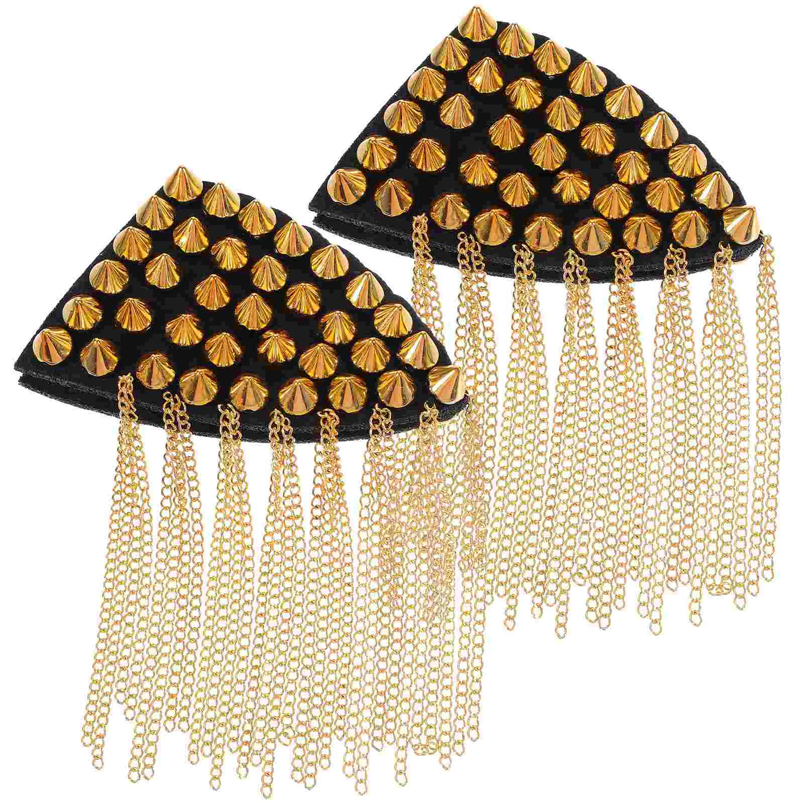 

2Pcs Tassel Chain Shoulder Badge Shoulder Arm Badge Rivet Epaulettes Shoulder Epaulets