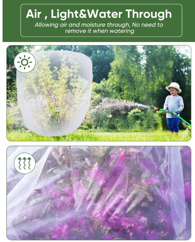 Description Picture 6 of itemGarden Plant Insect Netting Vegetable, Flower and Fruit Care Cover Netting Pest Control Bird-proof 60 Mesh Protective Netting