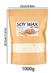 Natural Soy Wax Flakes for DIY Handmade Candle Crafts - 100% Additive - Free (1000g)