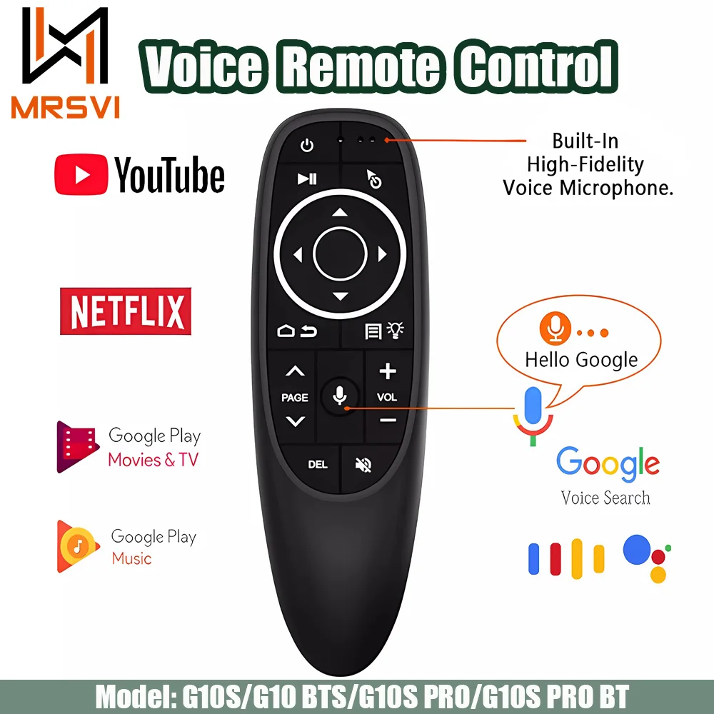 Remote Control G10S Air Mouse Voice 2.4G Wireless Gyroscope IR Learning for H96 MAX X88 PRO Android TV Box HK1