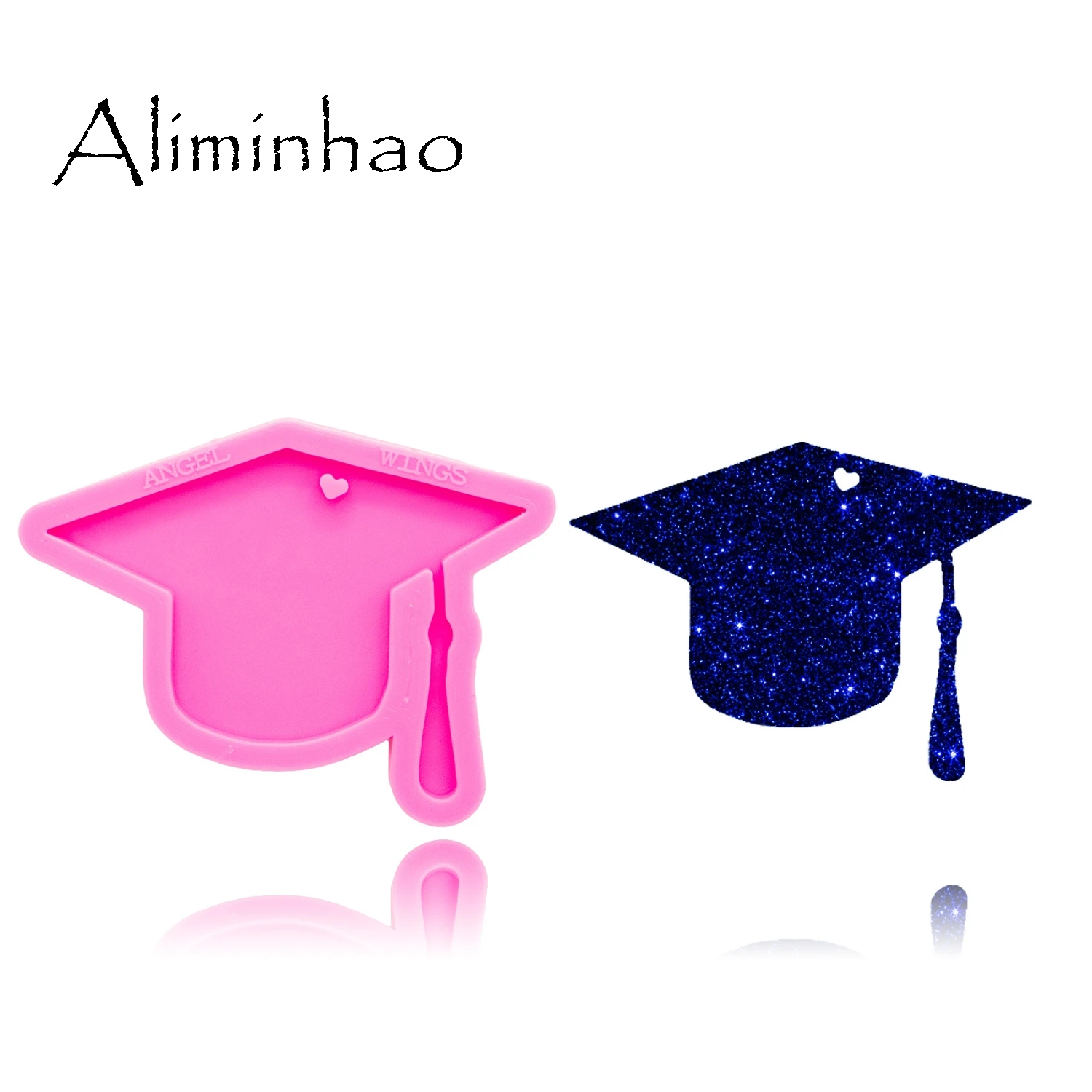 DY0342 Shiny Hat mold Silicone Molds DIY PhD graduation hat resin epoxy keychains Mould custom keychain - 1