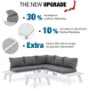 4-Piece Outdoor Patio Furniture Set L-Shaped Aluminum Sectional Sofa with Coffee Table Patio Conversation Set with Cushions 3