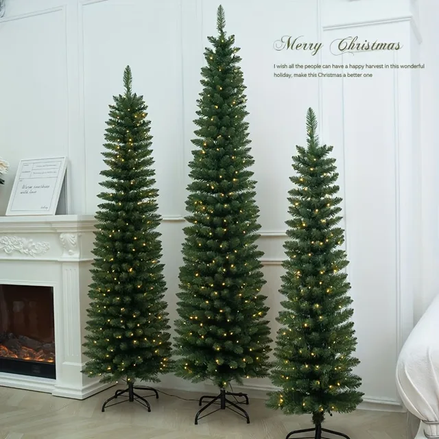 Artificial Christmas Tree Pointed Head PVC Pencil Green Christmas Tree 1.2m To 2.7m Home Christmas Atmosphere Decoration Supplie 2