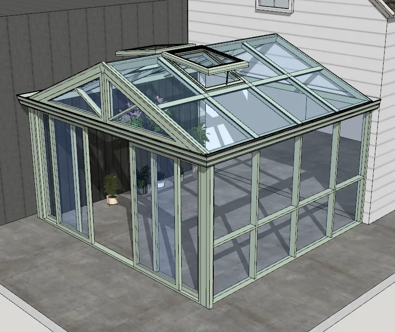 Transparent Aluminum Alloy Toughened Glass Winter Garden Sun Room Glass