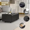 Coffee Table with Built in Fridge, Temperature Control Drawer, Ice Water Interface & Outlet Protection, Smart LED Tea Table 6