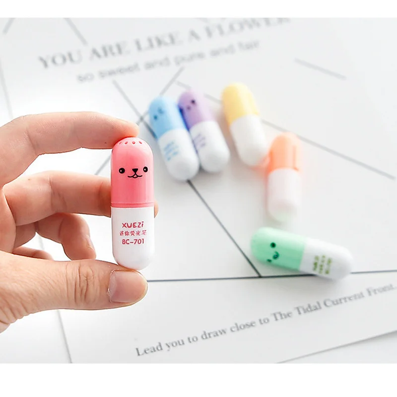 Highlighter Colored Marker Pens 6pcs/bag Creative Design Painting Graffiti Marker Highlighters for School Six Colors Stationery highlighter pen marker pen highlighter marker art marker