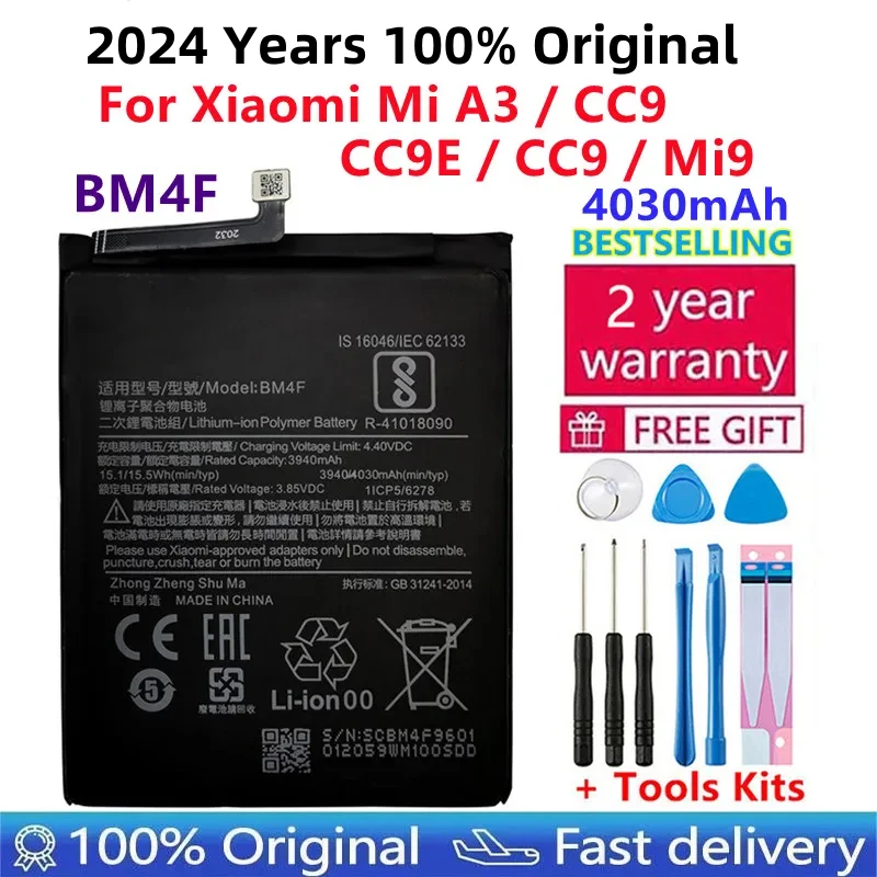 

BM4F100% Original Phone Battery For Xiaomi Mi A3 CC9 CC9E Replacement Batteries Xiomi Bateria CC9 Mi9 Lite