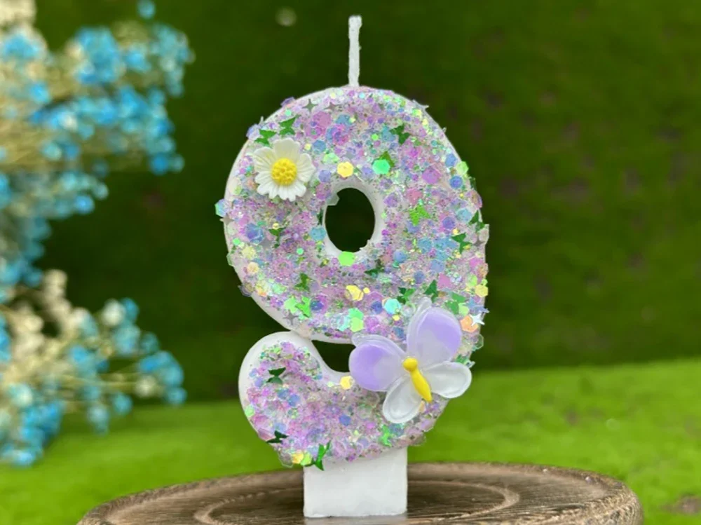 1 stück Lila Schmetterling Geburtstag Kerze Bunte Schmetterling Nummer 1 Kerze Kuchen Topper Dekoration Geburtstag Party Hause DIY Dekoration – Detail 12