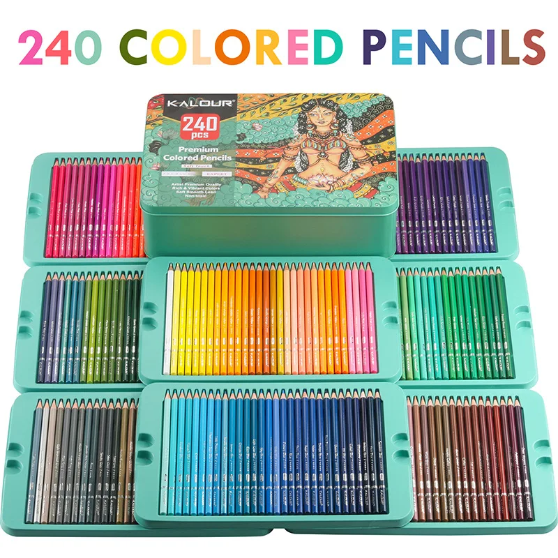 Set de 180 Lápices de Colores Metálicos Profesionales