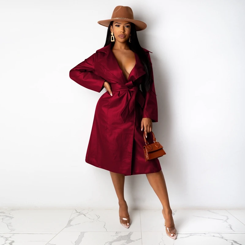 Рисунок 5 - Женский Длинный тренчкот из искусственной кожи