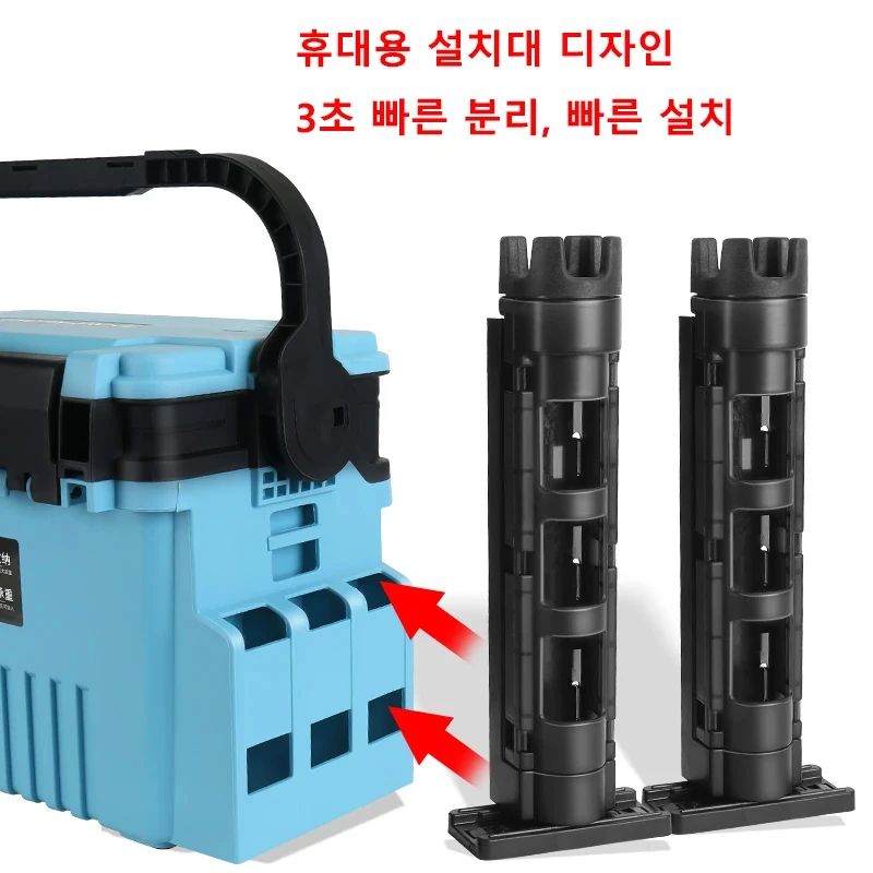 Boîte de pêche portable multifonction avec support canne - Accessoire pratique pour pêcheurs nomades