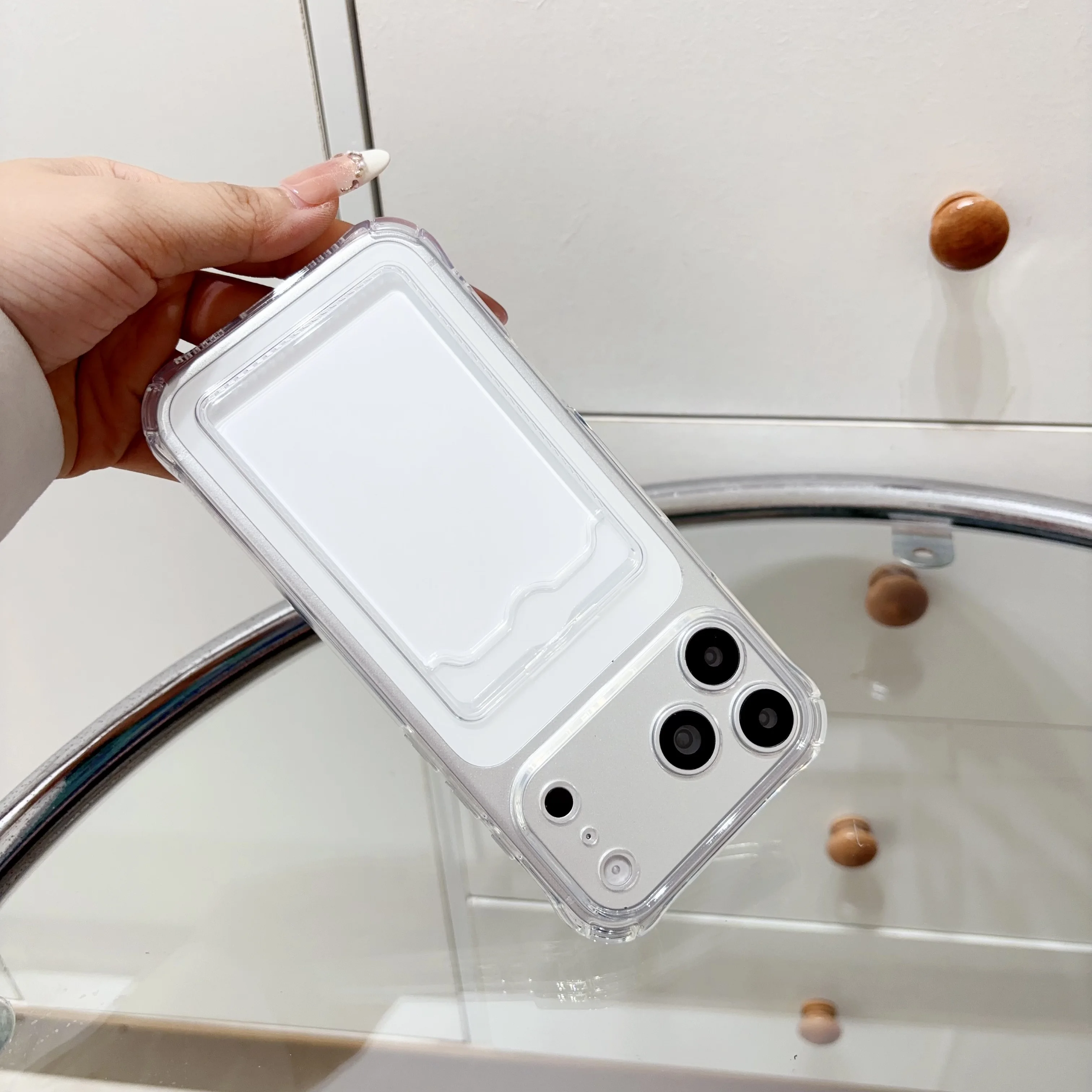 Clear Card Slot Pocket Shockproof Soft Phone Case