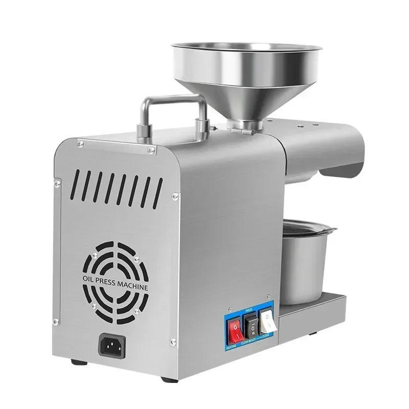 Hot and Cold Oil Press Stainless Steel Intelligent Temperature Control Oil Press Linseed Olive Kernel  220V/110V 6
