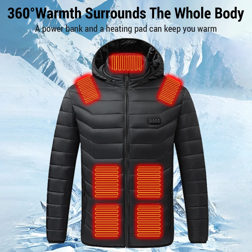 21 Areas Heated Jacket Women's Warm Vest USB Men's Heating Jacket Heated Vests Coat Hunting Hiking Camping Autumn Winter Male