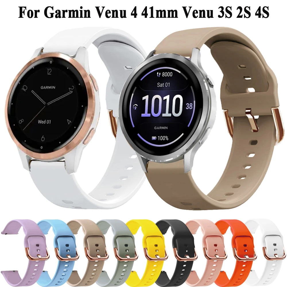 Rose Gold Buckle 18mm Silicone Strap Bracelet Wristband