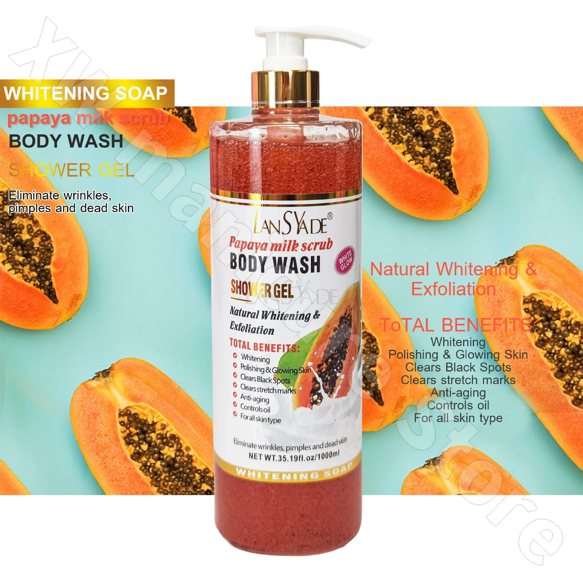 Scrub Shower Gel 500ml Silky Skin Rich Foam Refreshing Moisturizing Gentle Cleansing Improves Dullness Long-Lasting Fragrance body wash