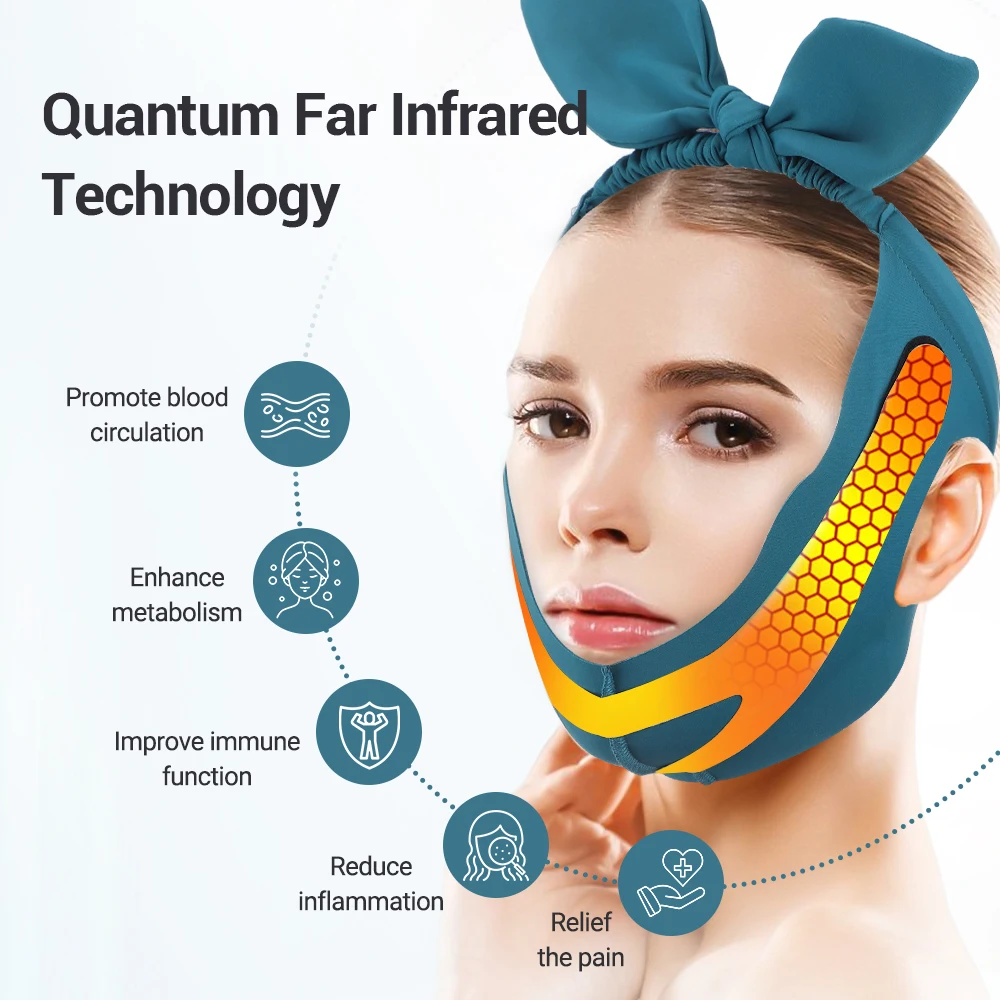 

Far Infrared V-Line Face Lifting Belt Thin Double Chin Mask Firming Skin Elastic Slimming Bandage Facial Massager Strap Beauty