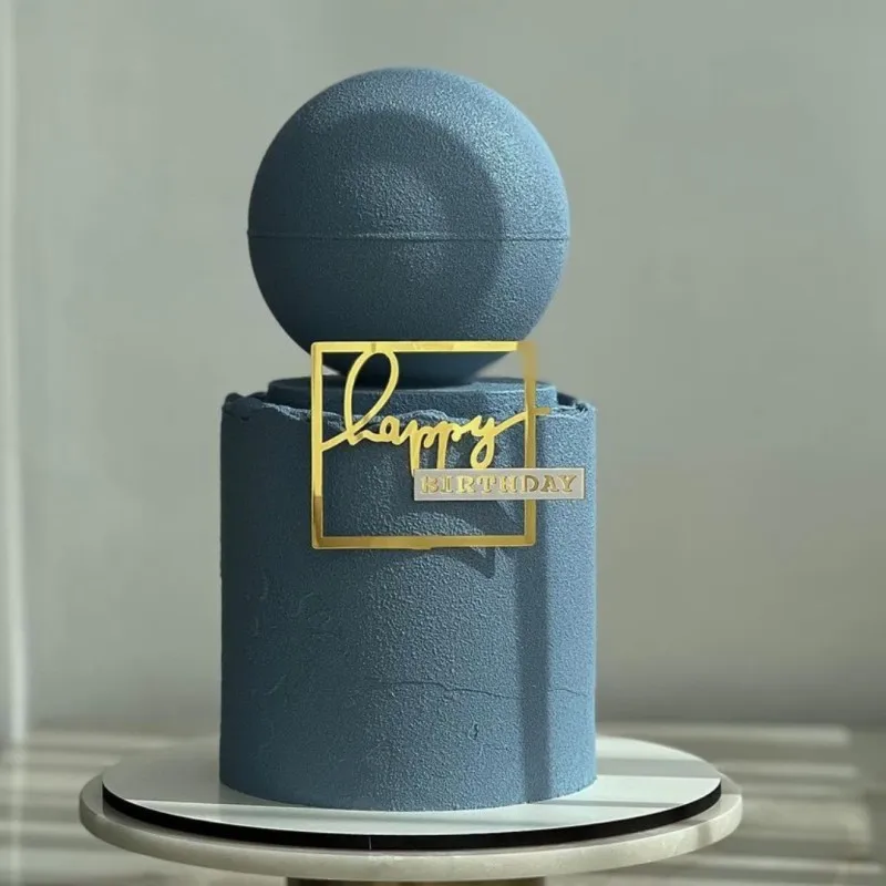 1 PCS Happy Birthday Cake Side Acrylic Decoration Anniversary Topper cake decorating tools