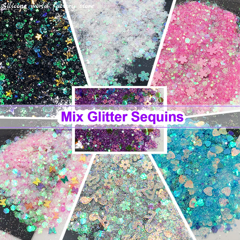 Silicone Glitter Sequins Resin Glitter Sequins Filling Epoxy Resin