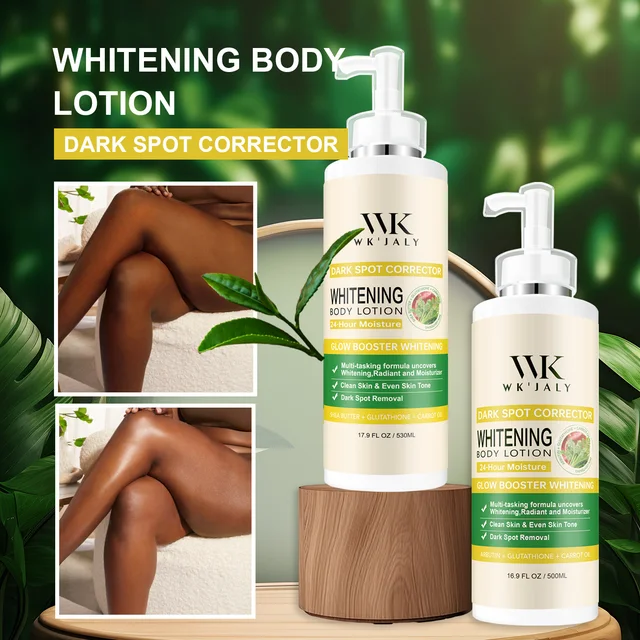 Lotion corporelle éclaircissante WK JALY au glutathion, correcteur de taches brunes, avec huile de carotte naturelle, hydratante, peau lisse, 530 ml 1