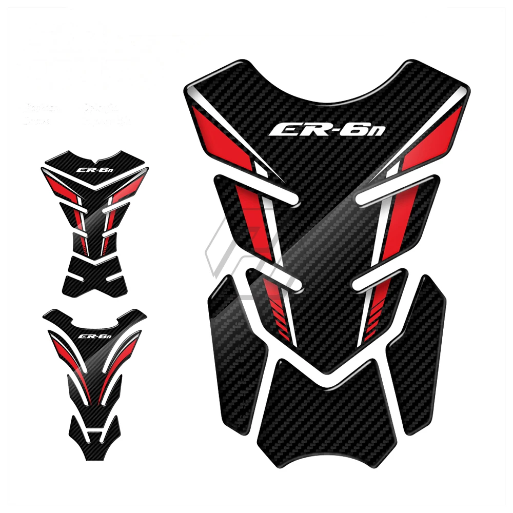 

For Kawasaki ER6N ER-6N All Year 3D Carbon-look Motorcycle Tank Pad Protector Sticker