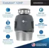 1HP 1 HP, Advanced Series Continuous Feed Food Waste Garbage Disposal, Gray 2