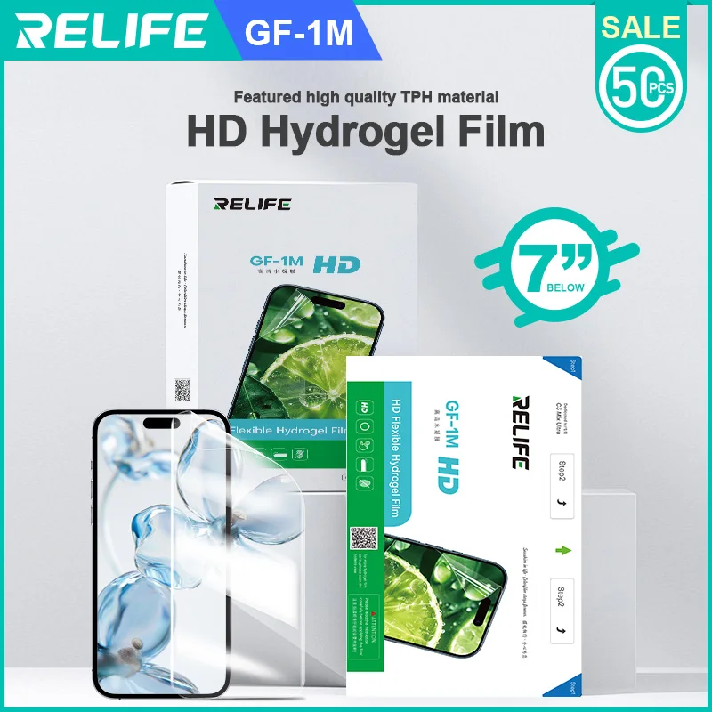 RELIFE GF-1M GF-5MS GF-6M GF-7MU GF-8M HD/Privacy/UV-Hydrogel-Folie zum Schutz des Telefonbildschirms, anwendbar auf C3 Mix Ultra