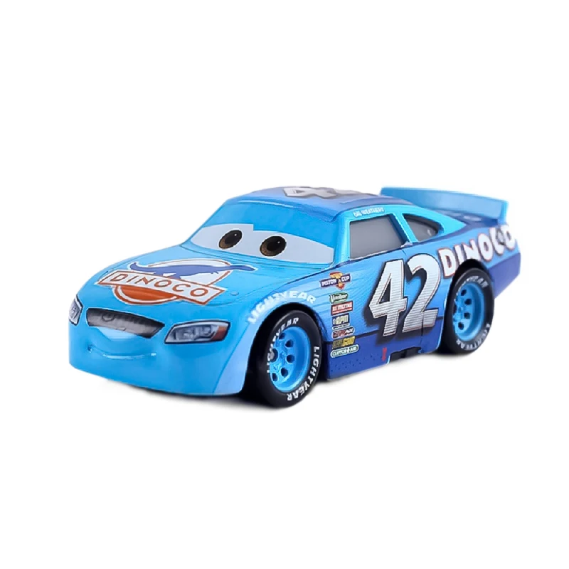 Disney Pixar-Voiture jouet en alliage métallique moulé sous pression pour garçon, cadeau pour enfants, collection Rains McQueen No.42, Cal Weathers, 1:55