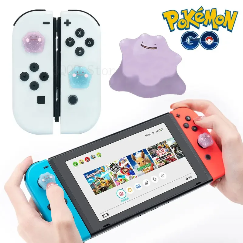 4 Pezzi Pokemon Ditto Joystick Cover Per Nintendo Switch Joy-Con Anime Silicone Antiscivolo Thumb Grips Joystick Cover Caps Protection