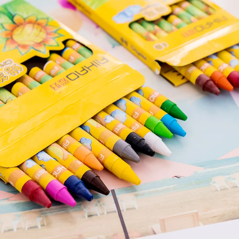 Student Crayons Children Baby Brush 12 Colors 24 Colors Pens Children Color Pen Painting Graffiti Pen Crayons School Supplies