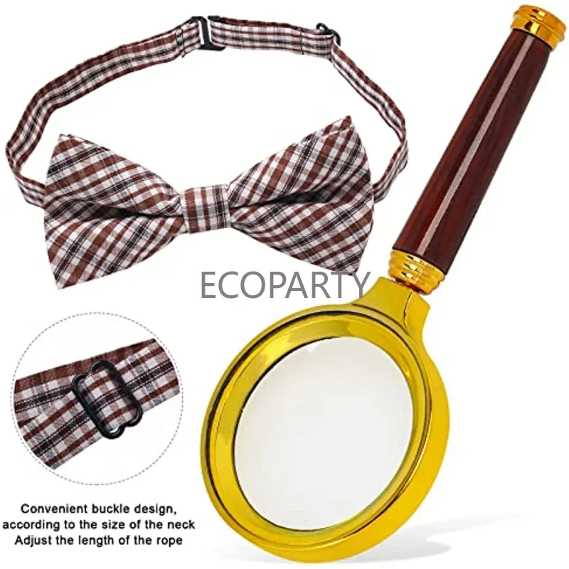 Kids Detective Costume Boys Formal Suit Vest Beret Detective Hat Accessories Set for Halloween