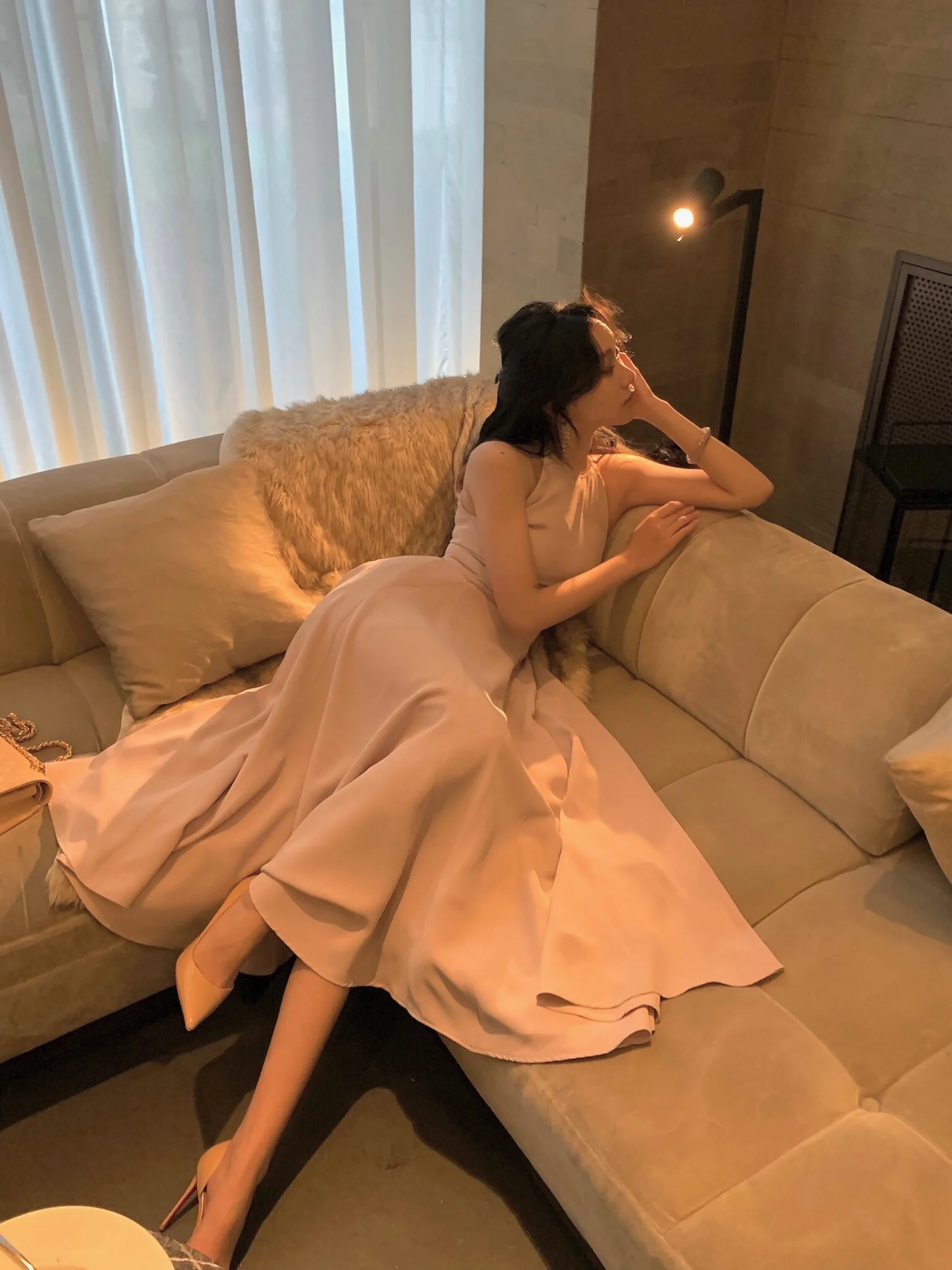 France Vintage Evening Party Long Dresses for Women Solid Sleeveless A-line Princess Wedding Prom Robe New Spring Vestido Mujer