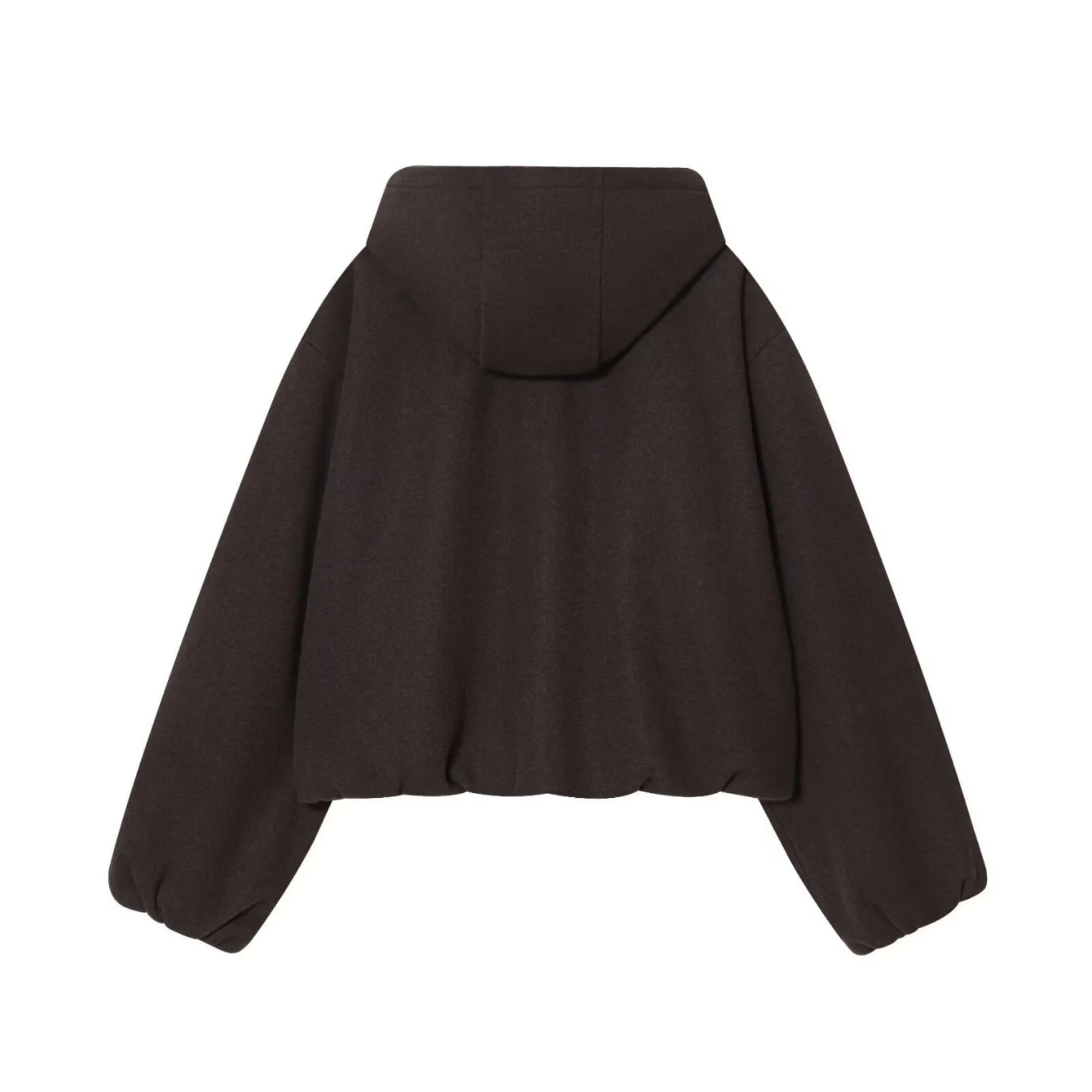 Women Spring Autumn New Hooded Jacket female Coffee solid Long Sleeve Zipper Open Short Coat lady Sports Leisure Coat streetwear