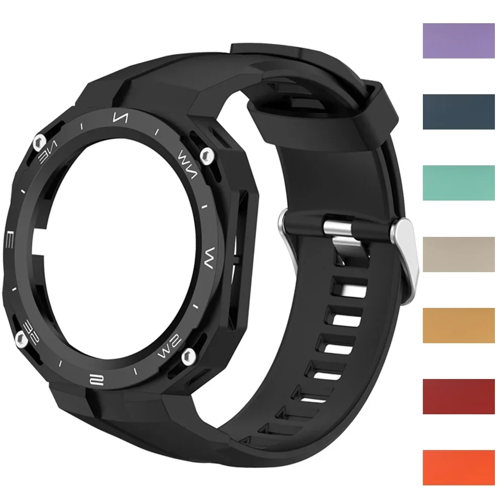 Stylish Silicone Compass Design Case with Strap for Huawei Watch GT Cyber – Premium Replacement Accessory Kit