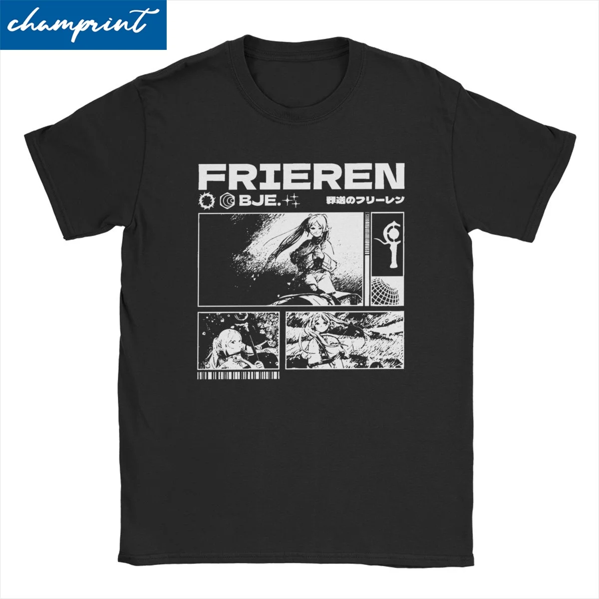 

Футболка из чистого хлопка с круглым вырезом, с изображением аниме «японского дальнего путешествия»