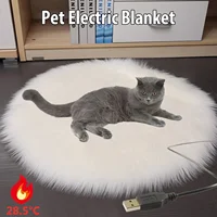 Electric Usb Mat Constant Temperature Pet Bed Blanket Puppy Heater Portable Cat Winter Sleep Roud Cushion Dog Heating Plush Pad 2