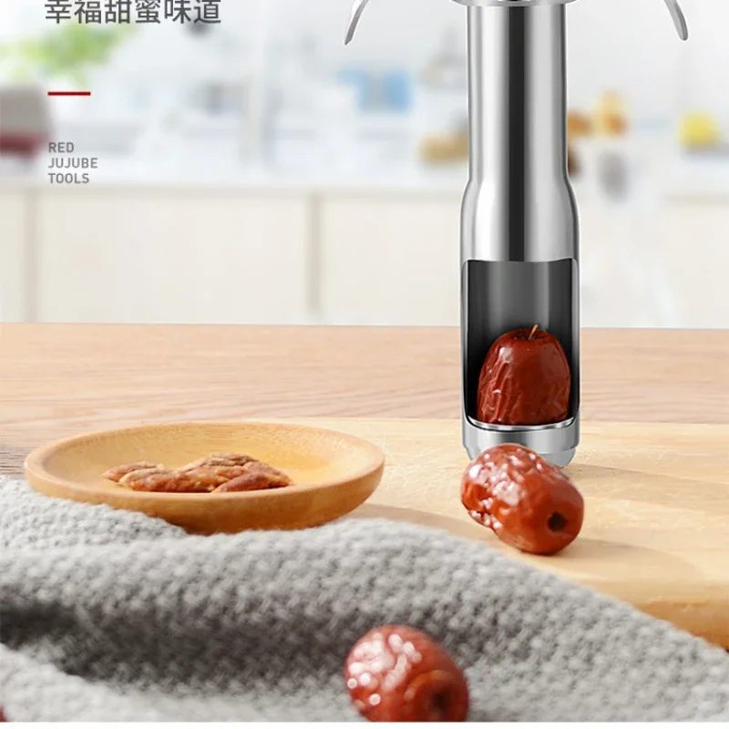 Description Picture 2 of itemStainless Steel Red Dates Jujube Pitter Cherry Olive Corer Home Kitchen Fruit Core Remover Seed Push Out Tool Accessories