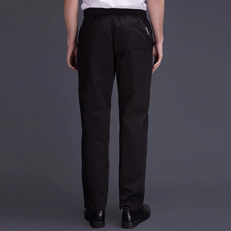 Chef Uniform Restaurant Pants Summer Thin Kitchen Trouser Chef Pants For Men Black Elastic Waist Bottoms Food Service