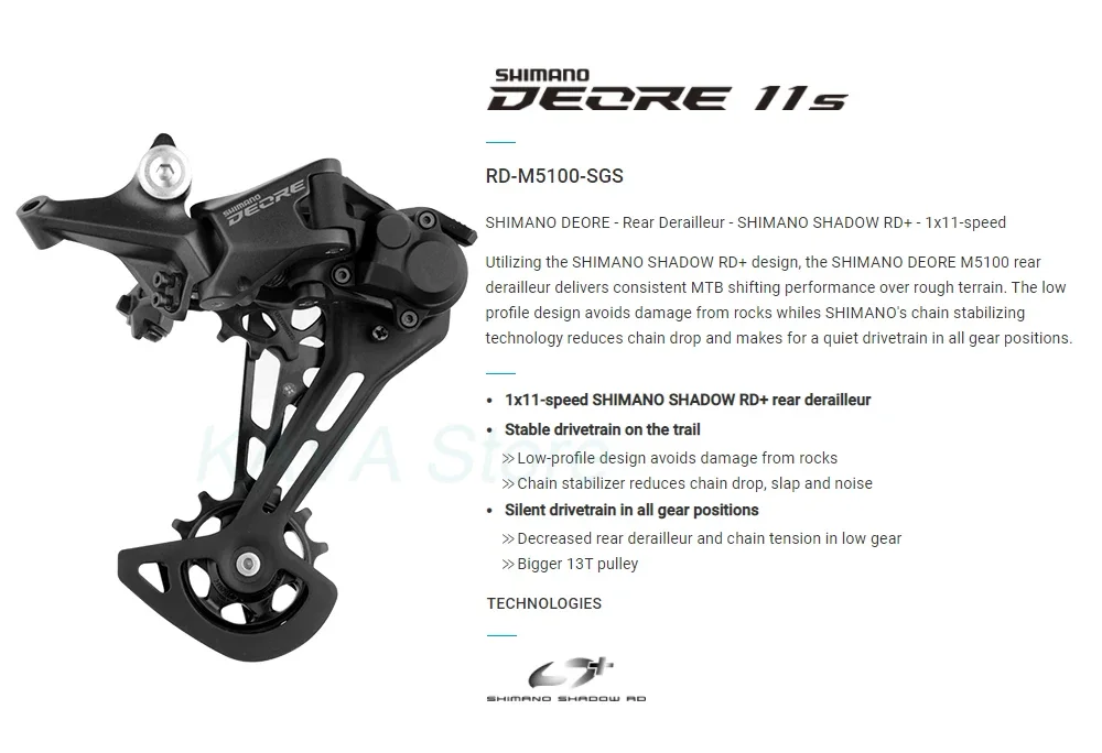 DEORE 1×11スピード リアディレイラーとシフター セット SHIMANO-DEORE m5100バイクシフターセット,リアディレイラー,SL