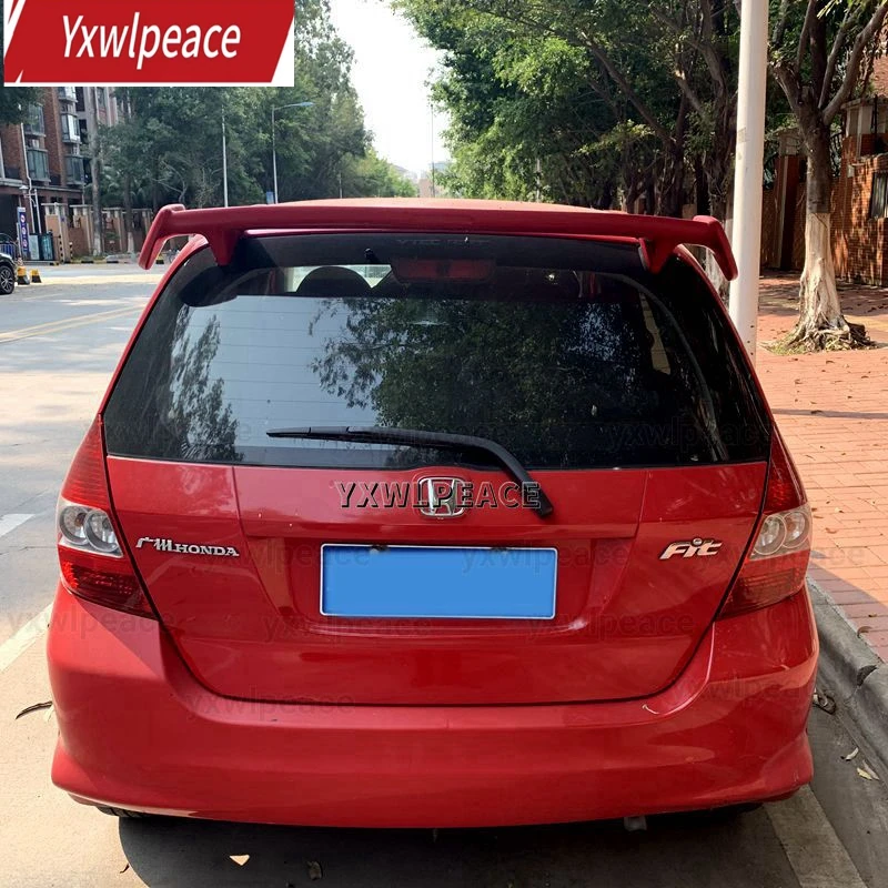 

Suitable For HONDA JAZZ FIT Spoiler 2004 2005 2006 2007 High Quality ABS Material Car Rear Wing Trim Primer Color Rear Spoiler