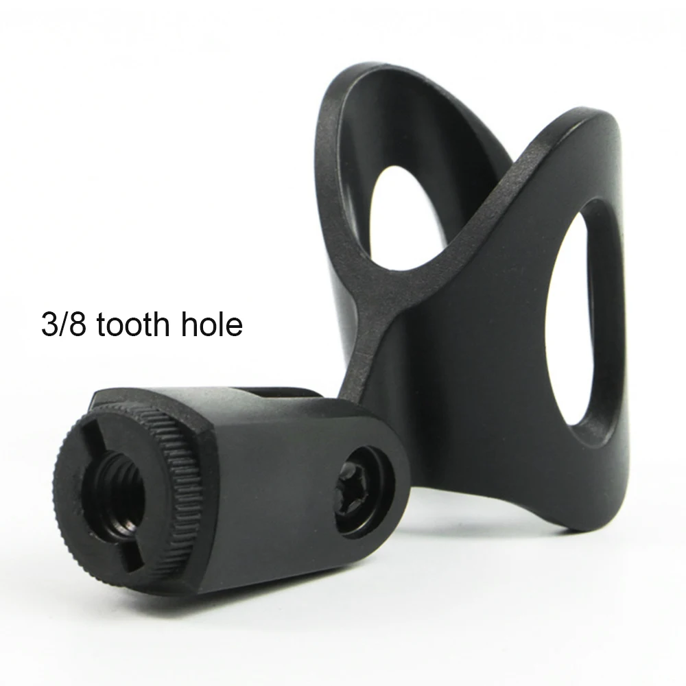1PCS Microphone U-Shaped Clamp Clip Bracket Accessory 3/8 Screw Plastic Clip Flexible Microphone Bracket Mount Black