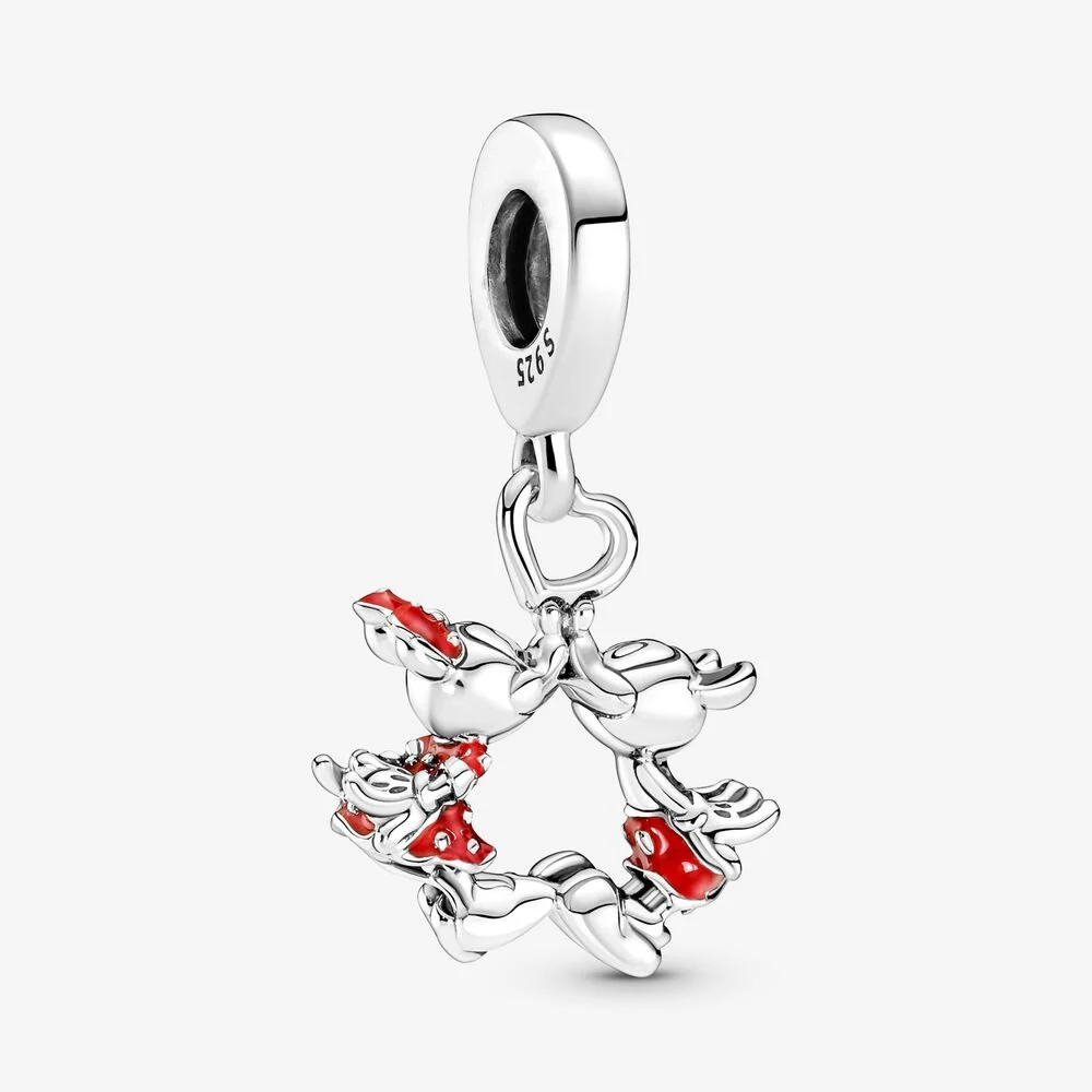 Fit Original Pandora Charms Bracciali Disney Mickey Mouse E Minnie Mouse Kissing Ciondola I Gioielli Con Ciondoli Berloque