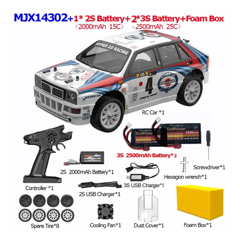 New MJX 14302 V2.0 Hyper Go Rc Car Brushless Motor 1/14 4wd Off-Road Remote Control Cars 55km High Speed Racing Drift Toy Kid 6