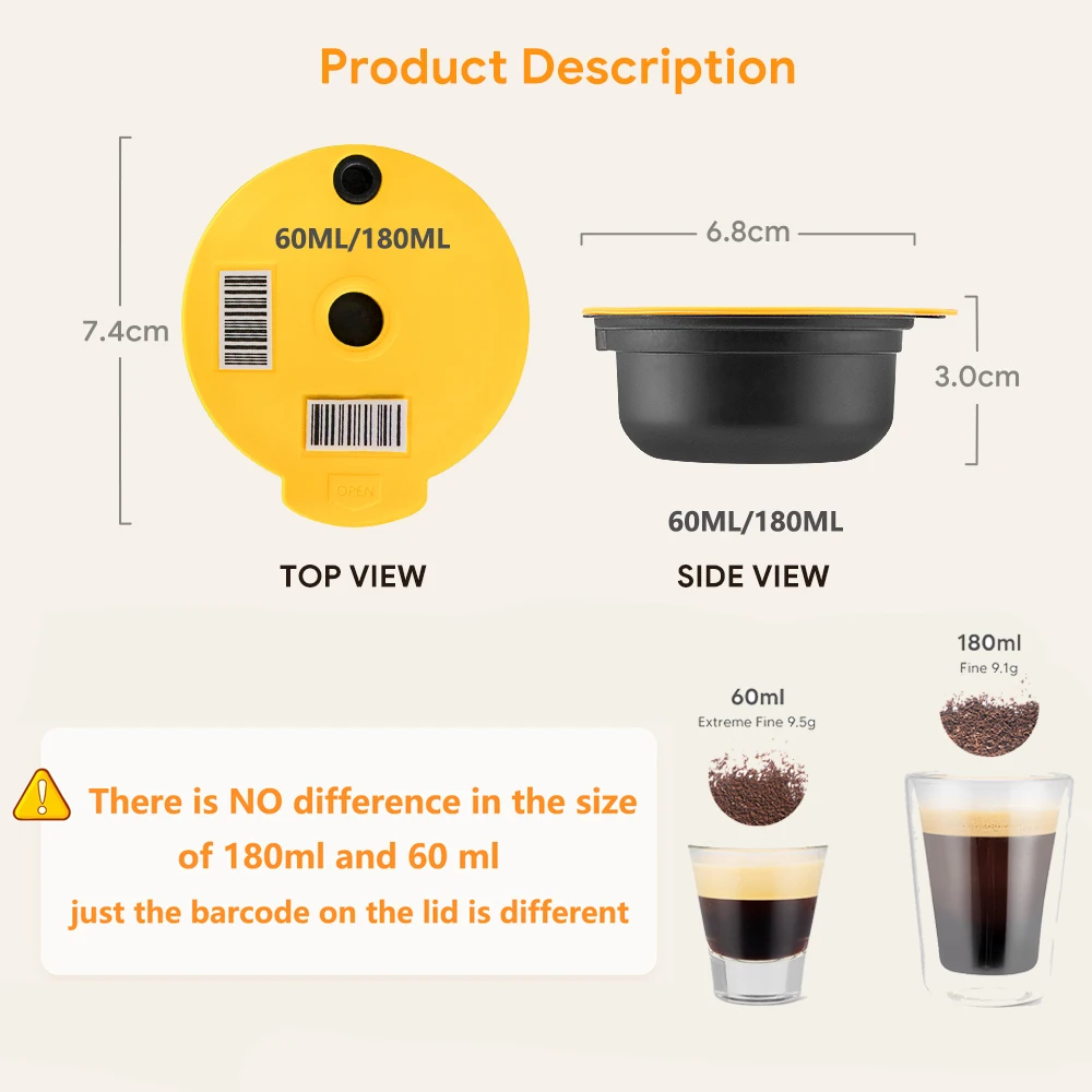 Een hekel hebben aan smeren in verlegenheid gebracht 60Ml/180Ml Herbruikbare Koffie Capsule Pods Voor Bosch S Machine Tassimo  Navulbare Filter Maker Pod| | - AliExpress