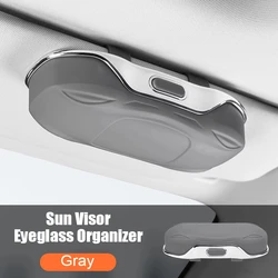 Sleek Car Sun Visor Sunglasses Holder - Durable Anti - Scratch Storage Case & Interior Accessory (GRAY)