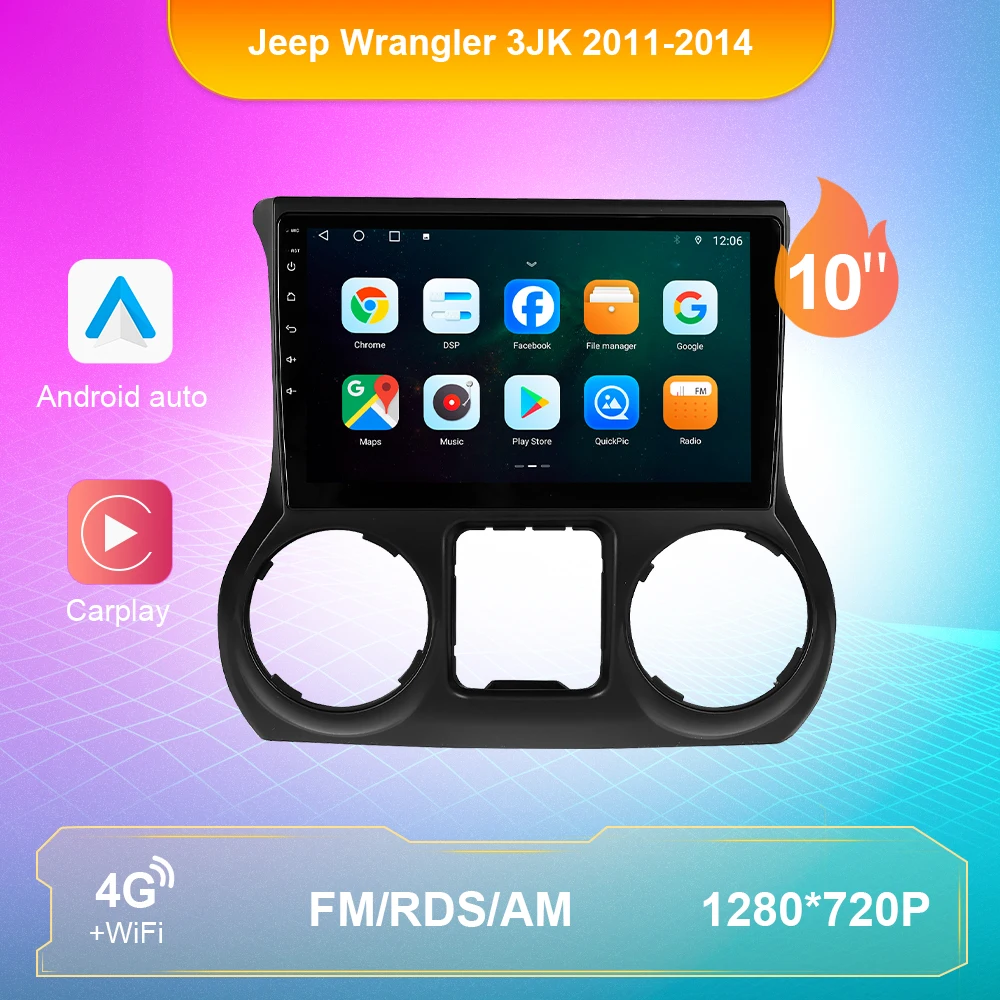 

Android 10.0 Car Radio Carplay 2Din For Jeep Wrangler 3JK 2011-2014 Multimedia Player GPS Navigation Autoradio Android Auto