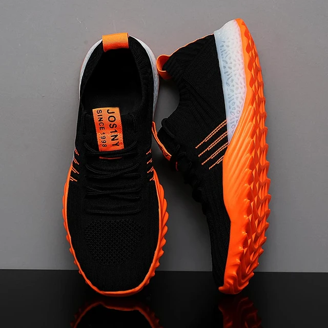 Light Weight Running Shoes Women Orange  Orange Black Men's Sneakers -  Plus Size - Aliexpress