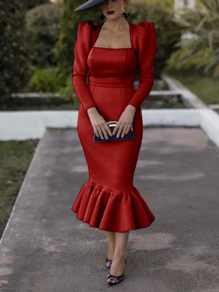 Midi Dresses Sleeves Weddings | Winter Cocktail Dresses Weddings